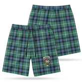 McDonald of the Isles Hunting Ancient Tartan Crest Men's Beach Shorts