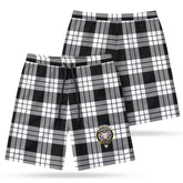 McFarlane Black - White Tartan Crest Men's Beach Shorts
