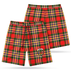 McGill Modern Tartan Crest Men's Beach Shorts