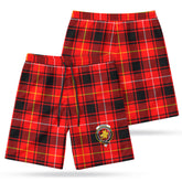 McIver Modern Tartan Crest Men's Beach Shorts