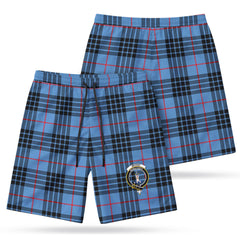 McKay Blue Tartan Crest Men's Beach Shorts