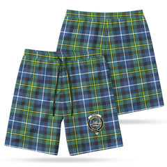 McNeil of Barra Ancient Tartan Crest Men's Beach Shorts