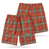 Morrison Red Ancient Tartan Crest Men's Beach Shorts