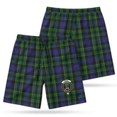 Mowat Modern Tartan Crest Men's Beach Shorts