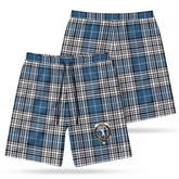 Napier Modern Tartan Crest Men's Beach Shorts