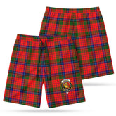 Nicolson Modern Tartan Crest Men's Beach Shorts