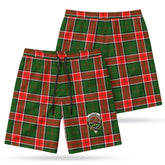 Pollock Tartan Crest Men's Beach Shorts