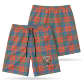 Robertson Ancient Tartan Crest Men's Beach Shorts