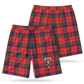 Robertson Modern Tartan Crest Men's Beach Shorts