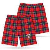 Ruthven Modern Tartan Crest Men's Beach Shorts