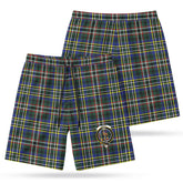 Scott Green Modern Tartan Crest Men's Beach Shorts