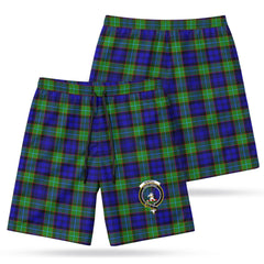 Sempill Modern Tartan Crest Men's Beach Shorts