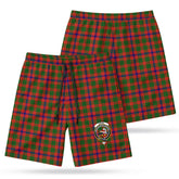 Skene Modern Tartan Crest Men's Beach Shorts