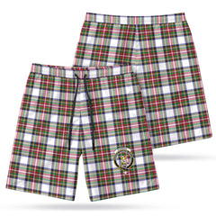 Stewart Dress Modern Tartan Crest Men's Beach Shorts