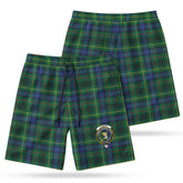 Stewart Hunting Modern Tartan Crest Men's Beach Shorts
