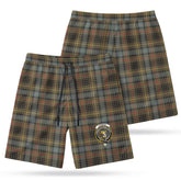 Stewart Hunting Weathered Tartan Crest Men's Beach Shorts
