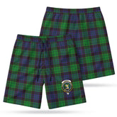 Stewart Old Modern Tartan Crest Men's Beach Shorts