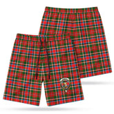 Stewart Royal Tartan Crest Men's Beach Shorts