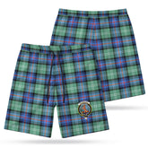 Sutherland Old Ancient Tartan Crest Men's Beach Shorts