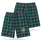 Urquhart Broad Red Ancient Tartan Crest Men's Beach Shorts