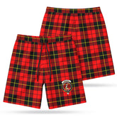 Wallace Hunting Red Tartan Crest Men's Beach Shorts