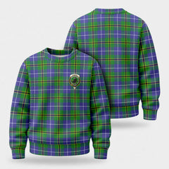 Turnbull Hunting Tartan Crest Sweater