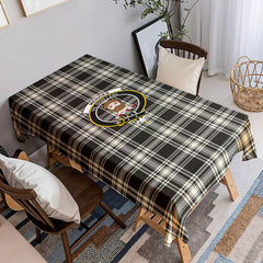 Menzies Black - White Ancient Tartan Crest Tablecloth