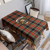 Stewart Black Tartan Crest Tablecloth