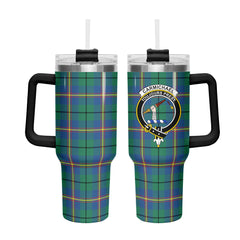 Carmichael Ancient Tartan Crest 40 oz Insulated Tumbler with Handle