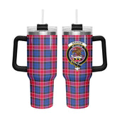 Graham of Menteith Red Tartan Crest 40 oz Insulated Tumbler with Handle
