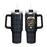 Leslie Hunting Modern Tartan Crest 40 oz Insulated Tumbler with Handle