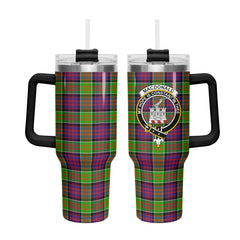 MacDonald (Clan Ranald) Tartan Crest 40 oz Insulated Tumbler with Handle