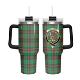 MacKinnon Hunting Ancient Tartan Crest 40 oz Insulated Tumbler with Handle
