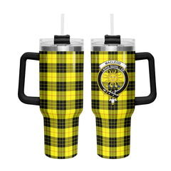 MacLeod of Lewis Modern Tartan Crest 40 oz Insulated Tumbler with Handle