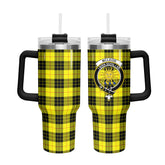 McLeod of Lewis Modern Tartan Crest 40 oz Insulated Tumbler with Handle