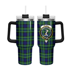 McNeil of Colonsay Modern Tartan Crest 40 oz Insulated Tumbler with Handle