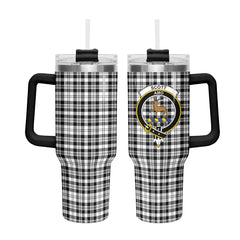 Scott Black & White Modern Tartan Crest 40 oz Insulated Tumbler with Handle