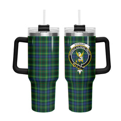 Stewart Hunting Modern Tartan Crest 40 oz Insulated Tumbler with Handle