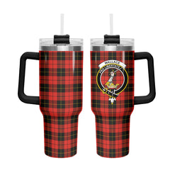 Wallace Weathered Tartan Crest 40 oz Insulated Tumbler with Handle