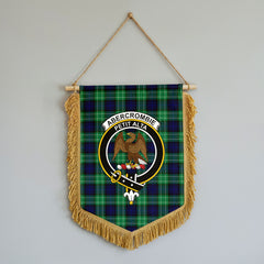 Abercrombie Tartan Crest Wall Hanging Banner - Wood Pole
