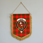 Adair Modern Tartan Crest Wall Hanging Banner - Wood Pole