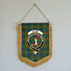 Aiton Tartan Crest Wall Hanging Banner - Wood Pole