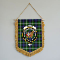 Baird Modern Tartan Crest Wall Hanging Banner - Wood Pole