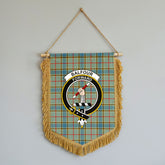 Balfour Blue Tartan Crest Wall Hanging Banner - Wood Pole