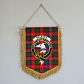 Belshes Tartan Crest Wall Hanging Banner - Wood Pole
