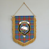 Bethune Modern Tartan Crest Wall Hanging Banner - Wood Pole