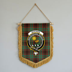 Buchan Ancient Tartan Crest Wall Hanging Banner - Wood Pole