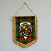 Buchan Modern Tartan Crest Wall Hanging Banner - Wood Pole