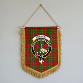 Butter Tartan Crest Wall Hanging Banner - Wood Pole