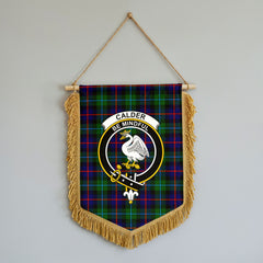 Calder (Calder-Campbell) Tartan Crest Wall Hanging Banner - Wood Pole